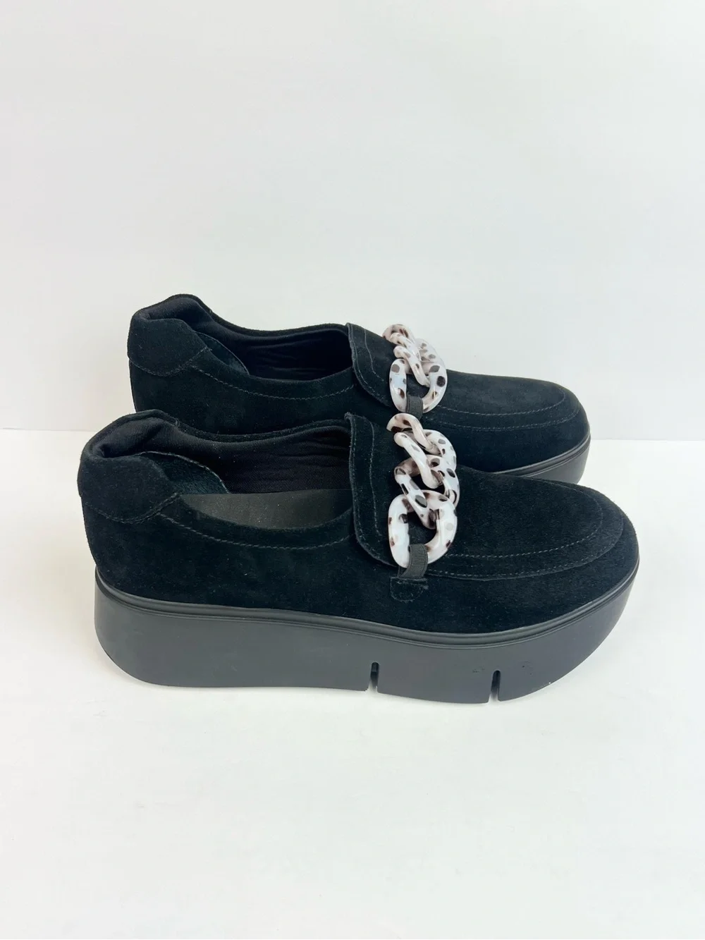NAKED FEET Princeton black suede platform sneakers- Size 9M